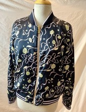 NWOT WOMEN  S SCOTCH  SODA PRINTED REV. BOMBER JKT, GOLD HARDWARE, RIBBING-MED