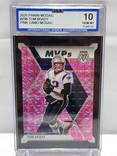 2020 Panini Mosaic #298 Tom Brady Pink Camo Mosaic  ISA 10 GEM MT