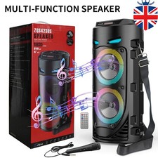6000W Bluetooth Speaker Sub woofer Heavy Bass Sound System Party Portable W/Mic