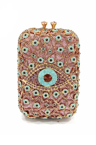 Silver Gold Blue Evil Eyes Women Diamond Clutch Party Evening Purses Crystal Bag - Picture 11 of 26