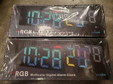 2x RGB Multi-Color Digital Alarm Clock CR1023E