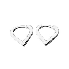 Small Heart 925 Sterling Silver Helix Huggie Hoop Earrings for Women Girls A1152