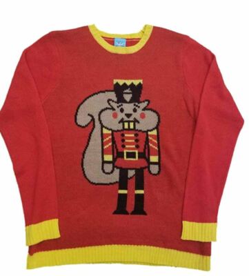 Norther Pole Nutcracker Ugly Christmas Sweater Red Women's Size M
