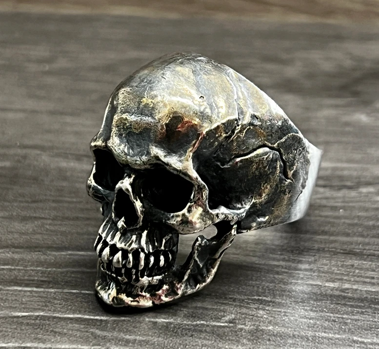 925 Sterling Silver Retro Totem Skull Ring - Adjustable Pure Argentum –  Sunken Skull