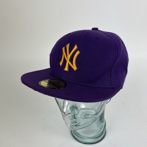 Sombrero New York New Era Vintage Talla 7 56 cm Mercancía Genuina Púrpura/Amarillo - Imagen 4 de 6