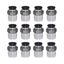 12 PCS Straight Push to Connect Fittings 1/2" Tube OD x 1/4" NPT Male Thread