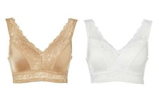 Rhonda Shear 2-Pack Pin-Up Bra with Lace Back Detail 730-630 - PICK SIZE