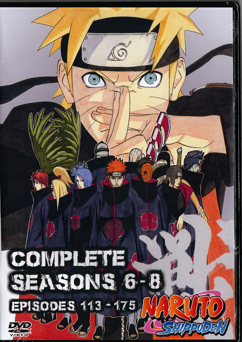 Naruto Shippuden Episodes 113 - 175 Seasons 6 - 8 English Dubbed / Japanese  DVD