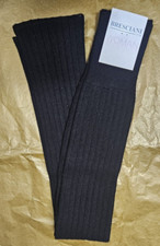 Bresciani Woman Leg Warmer 100 Cashmere Socks - Black - One Size - New