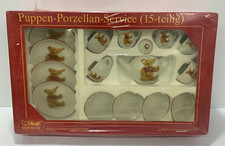 1988 STEIFF Knopf In Ohr Porcelain Tea Set, 15 pieces Made in Germany TEDDY BEAR