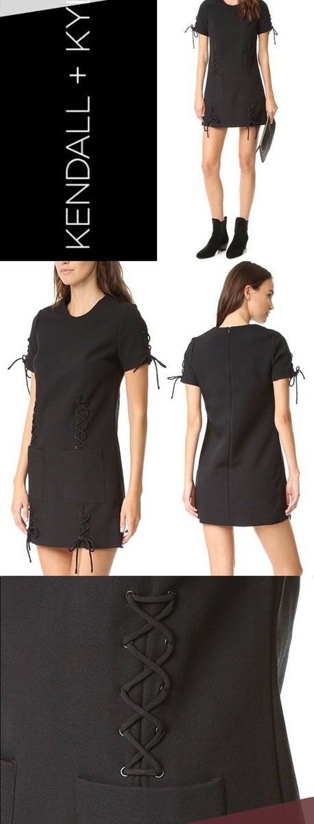 Kendall + Kylie black lace up dress size x small | eBay
