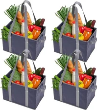 4pk Reusable Grocery Bags Shopping Bags Tote Box Large Heavy Duty Groceries New