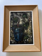 Abstract Painting Mid Century Modern Expressionism Vintage Still Life Marque