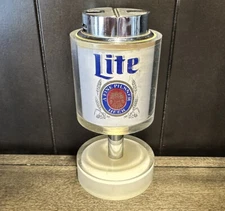 Miller Light Beer Lighter MCM Vintage Scripto Lucite Table Lighter Made In Japan
