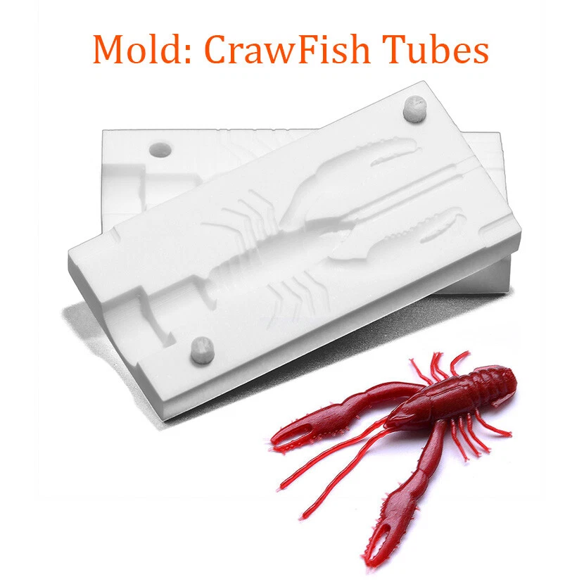 BOOG Mold CrawFish Tubes Craw Soft Plastic Fishing Lure Bait Making 3.5"