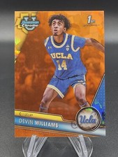 Devin Williams Orange Refractor 2023-24 Bowman University U Chrome Sapphire /25