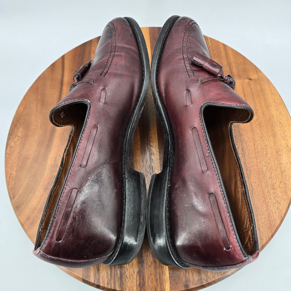 Allen Edmonds Grayson Loafers Men's 9.5 D Burgundy Leather Tassel