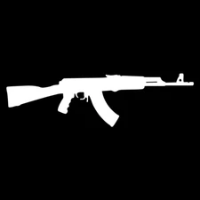 AK-47 8.50" Sticker Die Cut Decal AK47 Kalashnikov Decal WHITE
