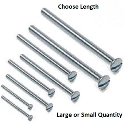 MERRIWAY Socket Screws Electric Switch Plug Front Plate Silver CHOOSE LENGTH 25 40 50mm