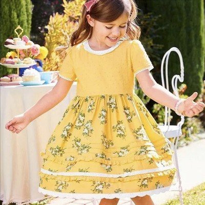 girls yellow floral dress