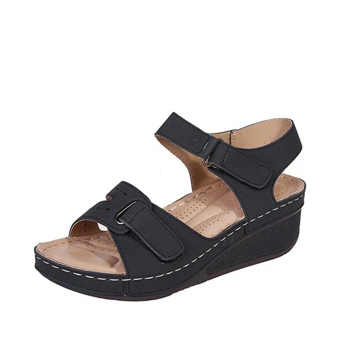 Damen-Sandalen Sommer orthopädische Keilabsatz Wandern Fersenriemen flach Freizeitschuhe Größe - Bild 12 von 21
