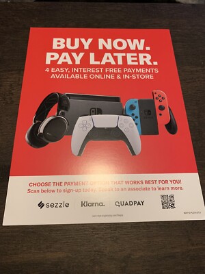 Gamestop Video Game Console Display Promo Store Sign Nintendo Ps5 Ad ...