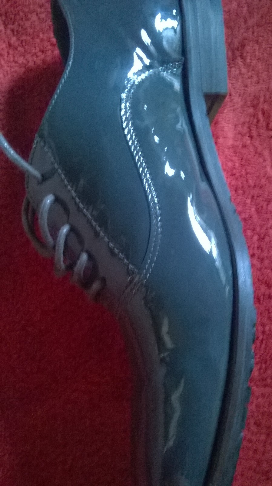 Damen Schnürschuhe in Grau Lackleder, Neu Hoher Neupreis Damen Schnürschuhe in Grau Lackleder, Neu Hoher Neupreis