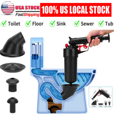 Toilet Plunger High Pressure Air Drain Blaster Gun Drain Clog Remover Tools Air Plunger Heavy Duty Drain Powerful Plungers For Toilet Unclog Toilet, Floor Drain, Bathroom(Black - View #12