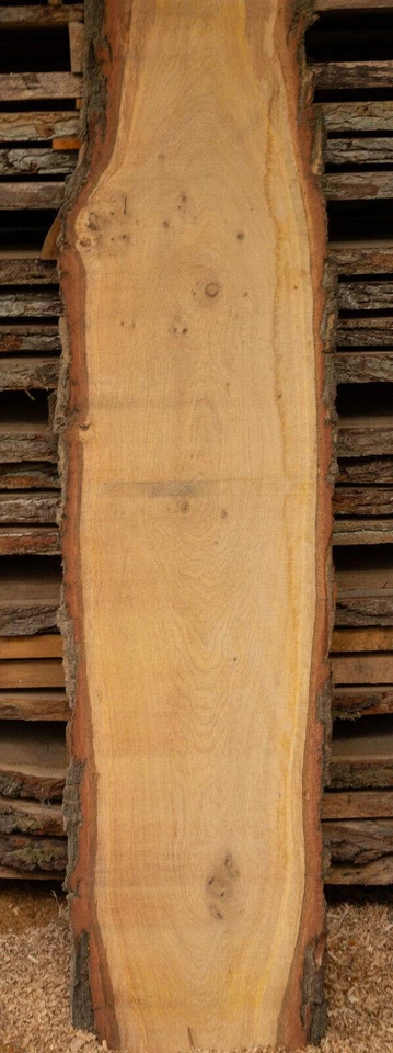 Eichenbrett unbesäumt rustikal Wildeiche Bohlen Regal 27-40x2,8cm, Länge bis 4m - Bild 3 von 4