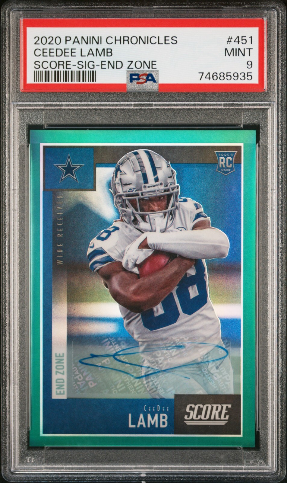 CeeDee Lamb Panini Chronicles Score #451 Signature-End Zone