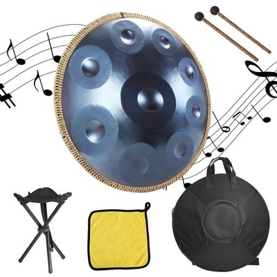 Adult Handpan Drum 18 inch 9 Notes 440Hz G Minor Kurd Steel Handpan Drum New