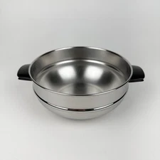 Vintage Farberware 7.25” Round Stainless Double Boiler Insert Double Handle