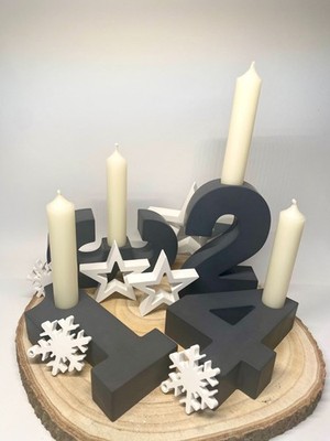 Dekorative Adventszahlen anthrazit Edition -  für Weihnachten