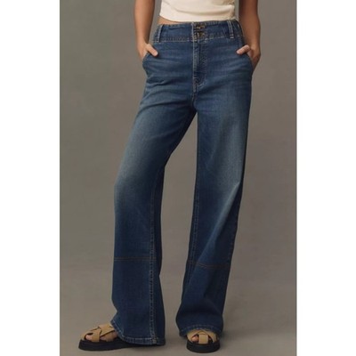 Anthropologie PILCRO Eventide Trouser High-Rise Wide-Leg Denim Jeans 30 NWT $148