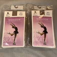 Mondor Suntan Figure Skating Tights Juniors 10-12 3312 Footless Stockings 2 pk
