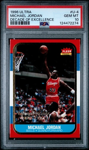 1996 Fleer Ultra #U-4 Michael Jordan Decade of Excellence PSA 10 Gem MT || (274)