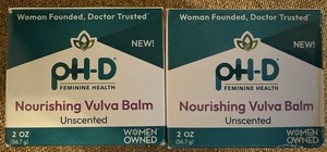 LOT Of 2 PH-D FEMININE HEALTH NOURISHING VULVA BALM UNSCENTED 2 oz EXP 08/27