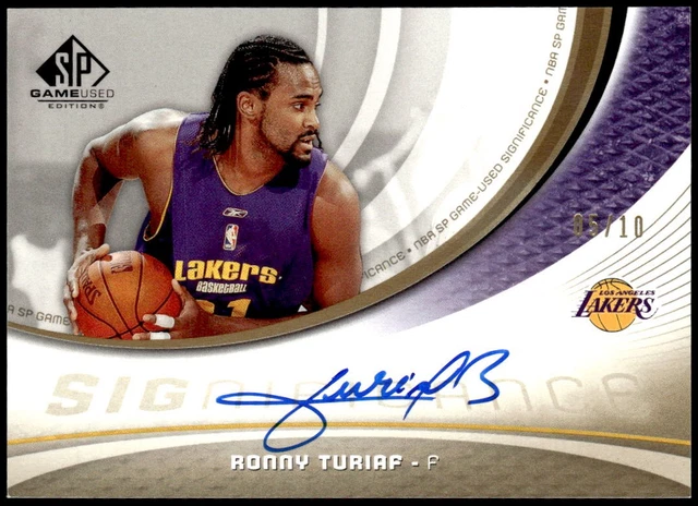 2005-06 SP Game Used #SIG-RT Ronny Turiaf SIGnificance (25) #/25 Gold F5