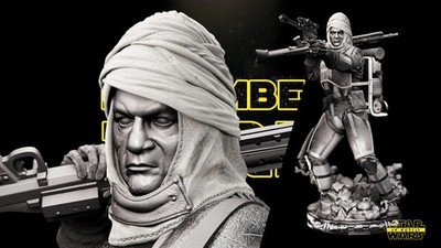 3D gedruckt 16K FAN MADE 3D SW3D - Dengar Skulptur unbemalt 1:6