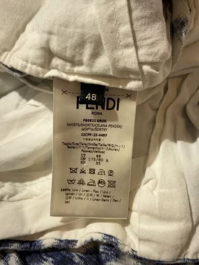 FENDI/Shorts/Size 48/Linen/Blue/All-over Pattern/FB0821 AN0K thumbnail 5