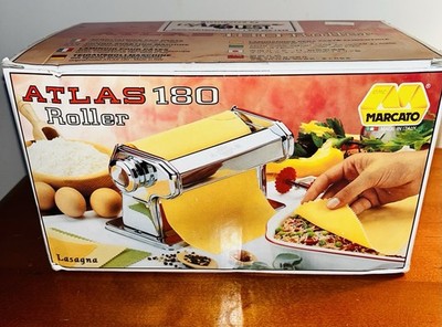 Marcato Atlas 180mm Deluxe Pasta Machine Made in Italy Chrome Manual Roller NEW*