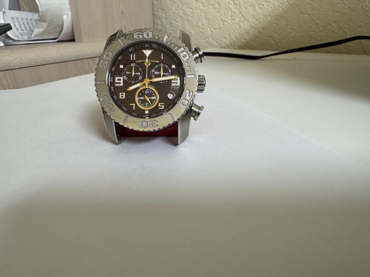 SWISS LEGEND COMMANDER 20067 STAINLESS STEEL CHRONOGRAPH WATCH NO