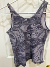 Athleta Women’s Gray/Black Abstract Scoop Neck Wide Strap Stretch Tank Top XS