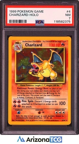 Pokemon 1999 Charizard 4/102 Holo Rare Base Set Unlimited PSA 7