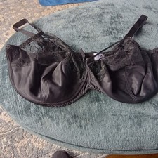 Black Lacy Silky Underwired Bra 42F Bra From Silhouette