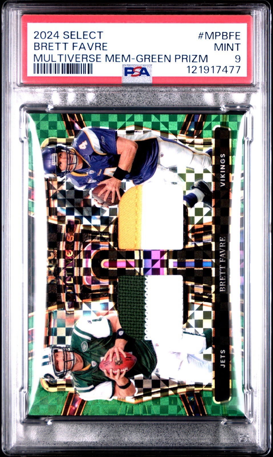 2024 Panini Select - Multiverse Brett Favre #MP-BFE Green Prizm /5