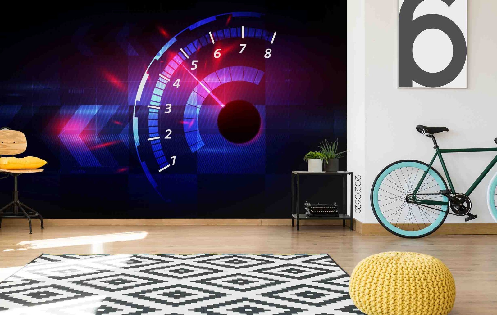3D Racing Car Speedometer Wall Murals Wallpaper Murals Wall Sticker