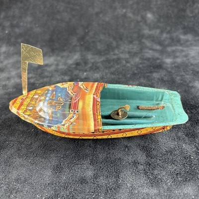 Super Boat Tin Boat Speed Boat Floaty Carousel Litho Toy