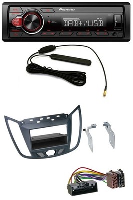Pioneer MP3 DAB 1DIN AUX USB Car Stereo for Ford C-Max / Kuga - Dark Grey