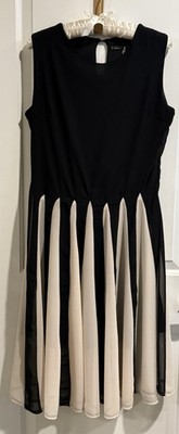 Jade & Juliet Black & White Sheer Overlay Dress - Women's Large